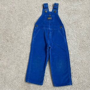 VINTAGE Boy's OSHKOSH B'GOSH Blue Corduroy OVERALLS Pants  4T